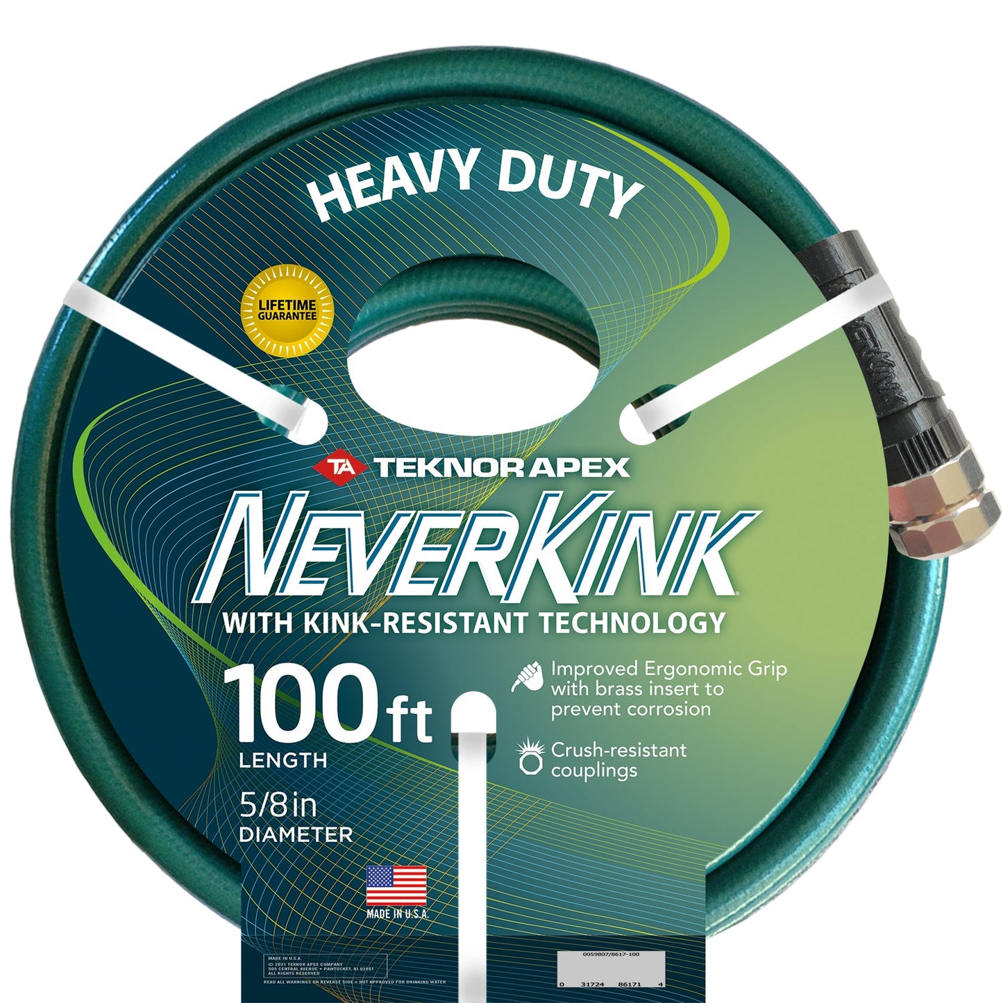 5/8" x 100' Teknor Apex Neverkink Heavy Duty Garden Hose - 8617-100